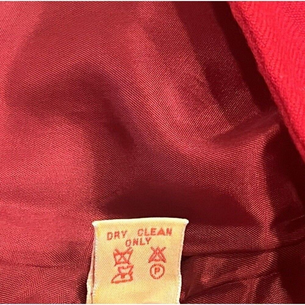 Glow Wool Jacket Women’s Size 4 Red Lined Pockets Blazer Jacket Italy - Picture 6 of 9